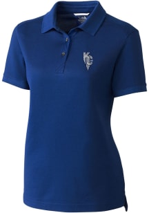 Cutter and Buck Kansas City Royals Womens Blue City Connect Advantage Short Sleeve Polo Shirt