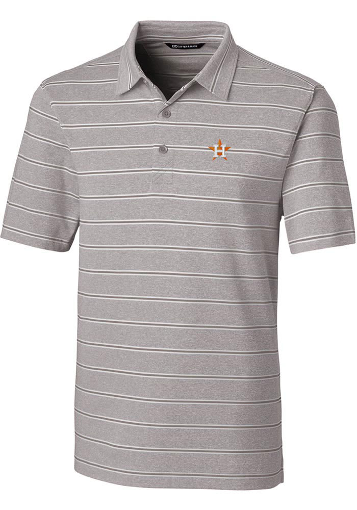 Men's Cutter & Buck Heathered Orange Houston Astros Forge Stretch Polo