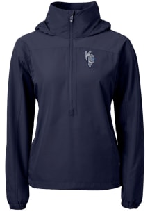 Cutter and Buck Kansas City Royals Womens Navy Blue City Connect Charter Eco Long Sleeve Pullove..