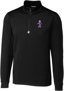 Cutter and Buck K-State Wildcats Mens Black Traverse Vault Big and Tall 1/4 Zip Pullover