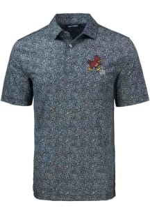 Cutter and Buck Iowa State Cyclones Mens Black Pike Constellation Print Short Sleeve Polo