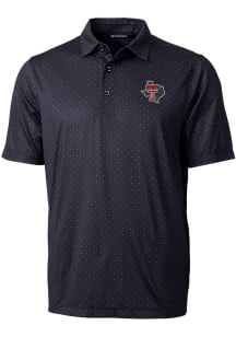 Cutter and Buck Texas Tech Red Raiders Mens Black Pike Double Dot Short Sleeve Polo