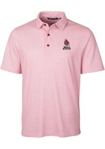 Cutter and Buck Ball State Cardinals Mens Red Pike Double Dot Short Sleeve Polo