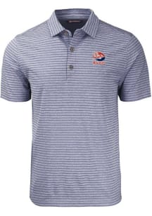 Cutter and Buck Shippensburg Raiders Mens Navy Blue Forge Heather Stripe Short Sleeve Polo