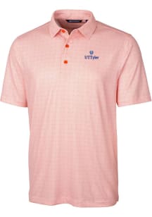 Cutter and Buck UT Tyler Patriots Mens Orange Pike Double Dot Short Sleeve Polo