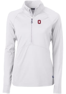 Cutter and Buck The Ohio State University Womens White Adapt 1/4 Zip Pullover