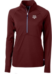 Cutter and Buck Texas A&amp;M Womens Maroon Adapt 1/4 Zip Pullover