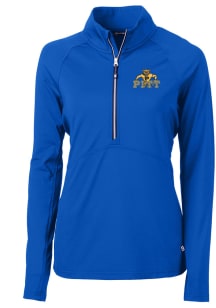 Cutter and Buck Panthers Womens Blue Adapt 1/4 Zip Pullover