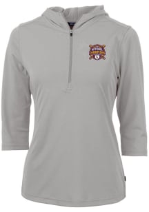 Cutter and Buck LSU Tigers Womens Grey 2023 College World Series Champions Virtue Eco Pique Hood..