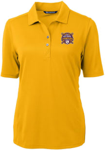 Cutter and Buck LSU Tigers Womens Gold 2023 College World Series Champions Virtue Eco Pique Shor..