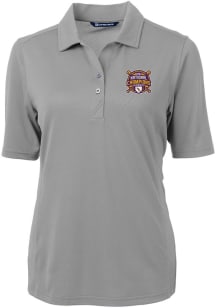 Cutter and Buck LSU Tigers Womens Grey 2023 College World Series Champions Virtue Eco Pique Shor..
