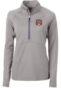 Cutter and Buck LSU Tigers Womens Grey 2023 College World Series Champions Adapt Eco 1/4 Zip Pul..