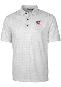 Cutter and Buck Central Michigan Chippewas Mens Grey Pike Double Dot Short Sleeve Polo