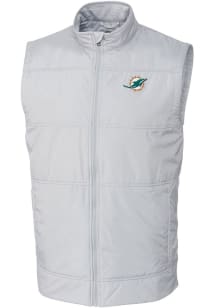 Cutter and Buck Miami Dolphins Mens Grey Stealth Sleeveless Jacket