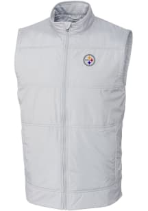 Cutter and Buck Pittsburgh Steelers Mens Grey Stealth Sleeveless Jacket