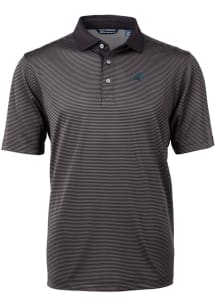 Cutter and Buck Carolina Panthers Mens Black Virtue Eco Pique Short Sleeve Polo