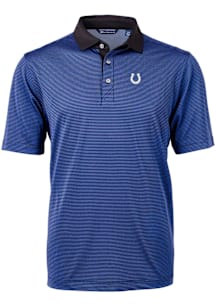 Cutter and Buck Indianapolis Colts Mens Blue Virtue Eco Pique Micro Stripe Short Sleeve Polo