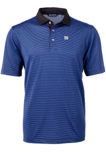 Cutter and Buck New York Giants Mens Blue Virtue Eco Pique Micro Stripe Short Sleeve Polo