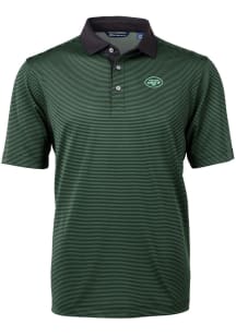 Cutter and Buck New York Jets Mens Green Virtue Eco Pique Short Sleeve Polo
