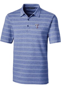 Cutter and Buck Texas Rangers Mens Blue Forge Heathered Stripe Short Sleeve Polo