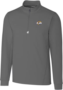 Cutter and Buck Los Angeles Rams Mens Grey Traverse Long Sleeve 1/4 Zip Pullover