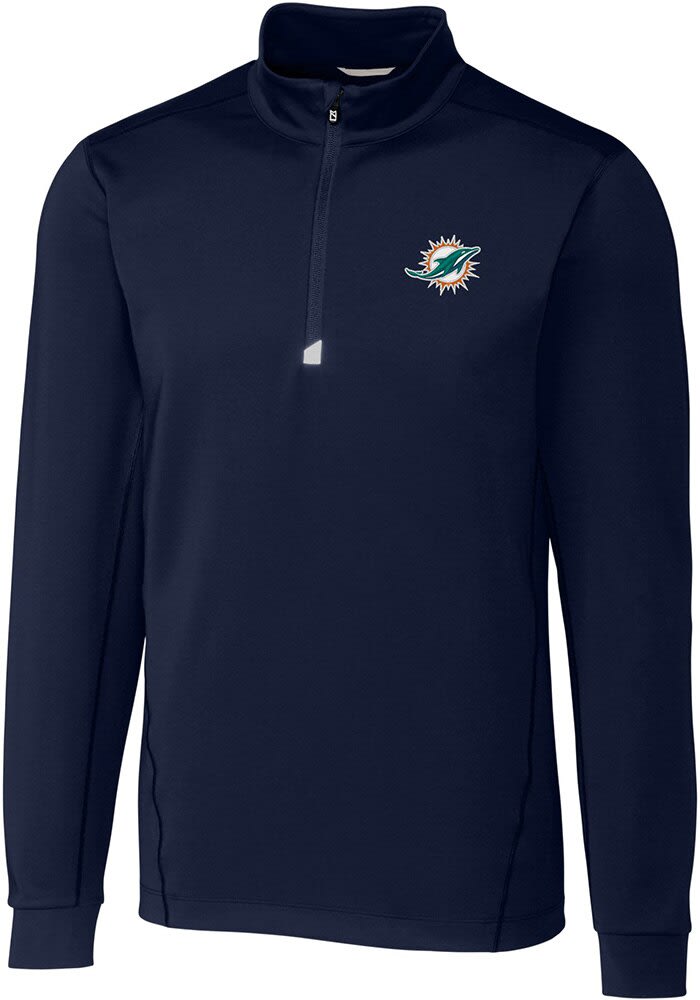 Cutter and Buck Miami Dolphins Mens NAVY Traverse Pullover - 134947875