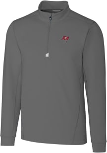 Cutter and Buck Tampa Bay Buccaneers Mens Grey Traverse Long Sleeve 1/4 Zip Pullover