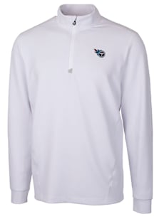 Cutter and Buck Tennessee Titans Mens White Traverse Long Sleeve Qtr Zip Pullover