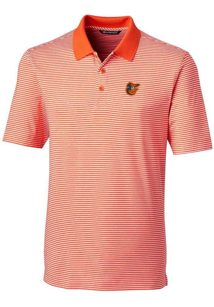 Baltimore Orioles Cutter & Buck Forge Tonal Stripe Stretch Polo - Orange