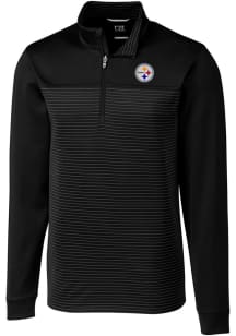 Cutter and Buck Pittsburgh Steelers Mens Black Traverse Long Sleeve 1/4 Zip Pullover