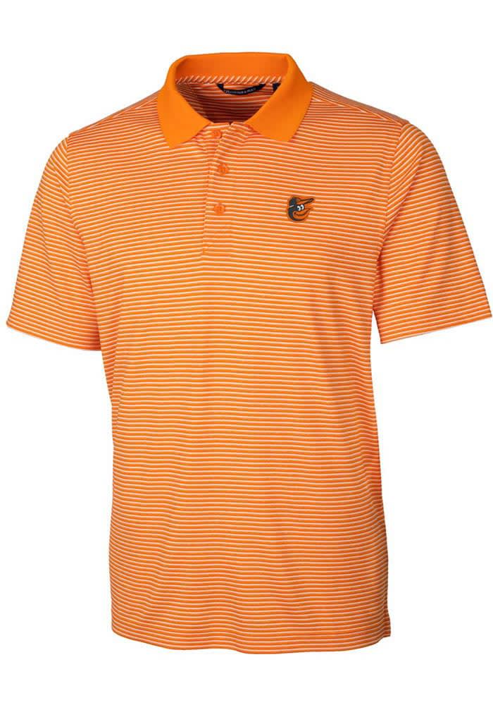 Men's Cutter & Buck Orange Baltimore Orioles Prospect Textured Stretch Polo