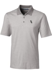Cutter and Buck Chicago White Sox Mens Grey Forge Tonal Stripe Short Sleeve Polo