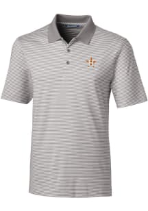 Cutter and Buck Houston Astros Mens Grey Forge Tonal Stripe Short Sleeve Polo