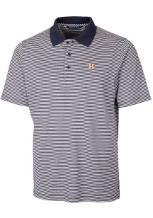 Cutter and Buck Houston Astros Mens Navy Blue Forge Tonal Stripe Short Sleeve Polo