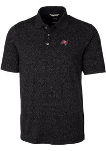 Cutter and Buck Tampa Bay Buccaneers Mens Black Advantage Space Dye Short Sleeve Polo