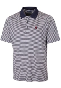 Cutter and Buck Los Angeles Angels Mens Navy Blue Forge Tonal Stripe Short Sleeve Polo