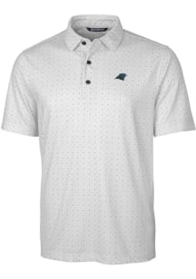 Cutter and Buck Carolina Panthers Mens Charcoal Pike Short Sleeve Polo