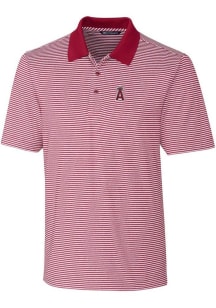 Cutter and Buck Los Angeles Angels Mens Red Forge Tonal Stripe Short Sleeve Polo