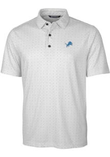 Cutter and Buck Detroit Lions Mens Charcoal Pike Short Sleeve Polo