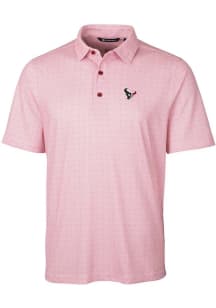 Cutter and Buck Houston Texans Mens Red Pike Double Dot Short Sleeve Polo
