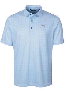 Cutter and Buck Los Angeles Chargers Mens Blue Pike Short Sleeve Polo