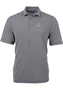 Cutter and Buck Chicago White Sox Black City Connect Virtue Eco Pique Stripe Big and Tall Polo