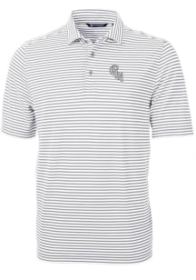 Cutter and Buck Chicago White Sox Grey City Connect Virtue Eco Pique Stripe Big and Tall Polo