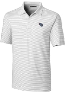 Cutter and Buck Tennessee Titans Mens White Forge Pencil Stripe Short Sleeve Polo