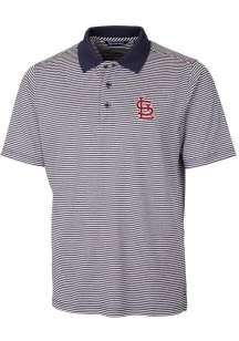 Cutter and Buck St Louis Cardinals Mens Navy Blue Forge Tonal Stripe Short Sleeve Polo