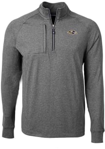 Cutter and Buck Baltimore Ravens Mens Black Adapt Eco Long Sleeve 1/4 Zip Pullover