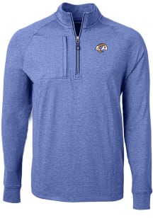 Cutter and Buck Los Angeles Rams Mens Blue Adapt Eco Long Sleeve 1/4 Zip Pullover