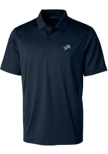 Cutter and Buck Detroit Lions Mens Navy Blue Prospect Short Sleeve Polo