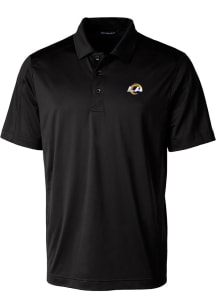 Cutter and Buck Los Angeles Rams Mens Black Prospect Short Sleeve Polo