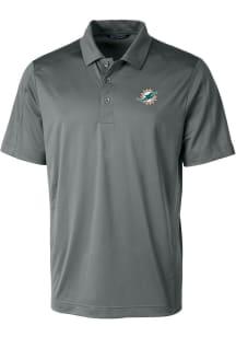 Cutter and Buck Miami Dolphins Mens Grey Prospect Short Sleeve Polo